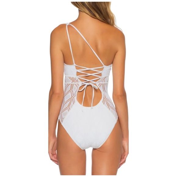 NWOT BECCA Color Play Asymmetrical One-Piece Swimsuit - Picture 3 of 11